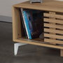 Hanah Home Soporte TV Roble 150x50x41cm, 1 Cajón, Patas Metal, Tablero Melamina 18mm Moderno Elegante Mueble Salón